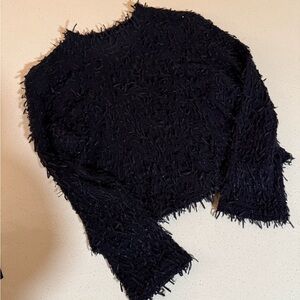 Vintage Y2K Black Eyelash Shaggy Knit Top – John Paul Richard